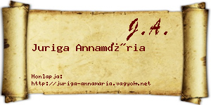 Juriga Annamária névjegykártya